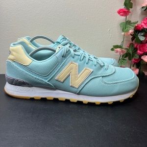 🌹 New Balance Women 574 Green Miami Palms Lifestyle Retro Sneakers 12 Mint